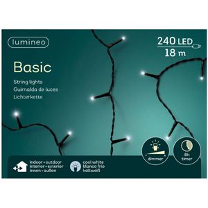 2x stuks kerstverlichting helder wit buiten 240 lampjes - boomverlichting - Kerstlampjes/kerstlichtjes lichtsnoeren