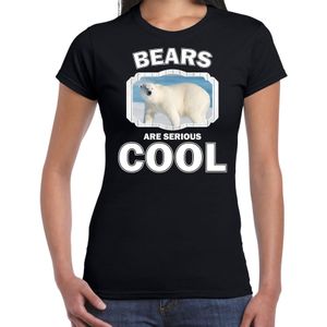 Dieren ijsberen t-shirt zwart dames - bears are serious cool shirt - cadeau t-shirt grote ijsbeer/ ijsberen liefhebber