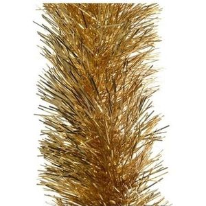 4x Kerstslingers goud 10 cm breed x 270 cm - Guirlande folie lametta - Gouden kerstboom versieringen