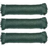 AMIG paracord touw - 3x - 15 meter - D5mm - 110kg - polypropyleen - groen