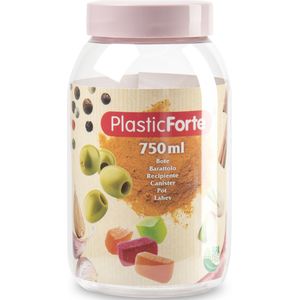 Forte Plastics Voorraadpot/bewaarpot - 750 ml - kunststof - oud roze - B9 x H15 cm