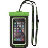 Zwarte/groene waterproof hoes voor smartphone/mobiele telefoon - Met polsband - Telefoonhoesjes waterbestendig