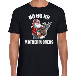 Hohoho motherfuckers fout Kerst t-shirt - zwart - heren - Kerstkleding / Kerst outfit