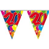 Folat - Verjaardag feestversiering 20 jaar PARTY letters en 16x ballonnen met 2x plastic vlaggetjes