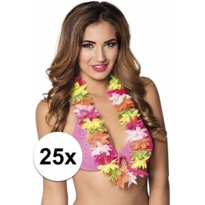 25x Gekleurde Hawaii kransen 50 cm - Bloemenkrans -Tropisch - Themafeest