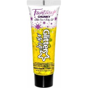 Paintglow Chunky glittergel voor lichaam en gezicht - goudgeel - 12 ml - Glitter schmink