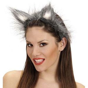 2x stuks wolvenoren diadeem halloween verkleed accessoire - verkleed oren/oortjes
