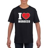 Zwart I love Marokko supporter shirt kinderen - Marokkaans shirt jongens en meisjes