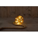 Anna Collection Kerstbal - glas - verlicht - aan touw - D15 cm - 10 leds