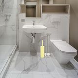 Spirella Badkamer accessoires set - WC-borstel/toiletrollen houder - metaal - geel/zilver - Luxe uitstraling