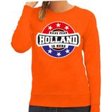 Have fear Holland is here sweater met sterren embleem in de kleuren van de Nederlandse vlag - oranje - dames - Holland supporter / Nederlands elftal fan trui / EK / WK / kleding
