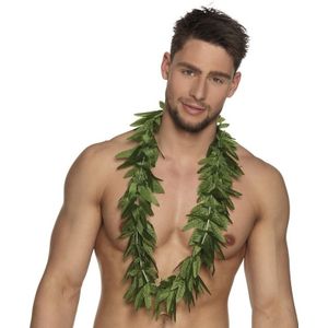 6x Hawaii kransen slingers cannabis blaadjes - hippie/rasta verkleed kransen