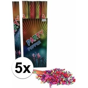 5x Confetti kanon kleuren 80 cm
