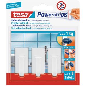 3x Tesa Powerstrips haken small - Klusbenodigdheden - Huishouden - Verwijderbare haken - Opplak haken 3 stuks