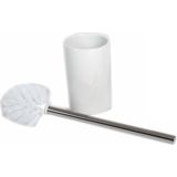 2x stuks wc/toiletborstels inclusief houders wit 37 cm van RVS /keramiek - Toilet/badkameraccessoires wc-borstel