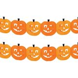 5x stuks halloween feestslinger pompoenen 3 meter - Brandvertragend papier