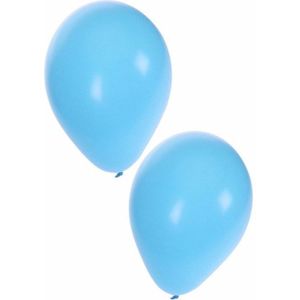 Bellatio Decorations ballonnen - 50 stuks - lichtblauw - 27 cm - helium of lucht - verjaardag / versiering