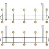 Kapstok voor deur DKD Home Decor 45 x 6,5 x 19 cm Natuurlijk Zilverkleurig Staal Modern