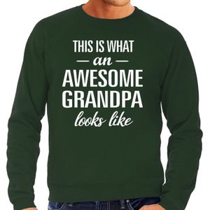 Awesome grandpa - geweldige opa cadeau sweater groen heren - Vaderdag sweater / verjaardag kado trui