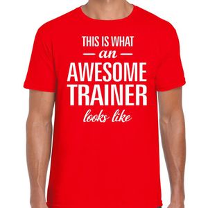 This is what an awesome trainer looks like cadeau t-shirt rood voor heren -  bedankt cadeau voor een trainer