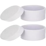 3x stuks ronde witte hobby knutselen doos/dozen van karton - 16.5 x 6 cm - Hoedendoos/cadeauverpakking