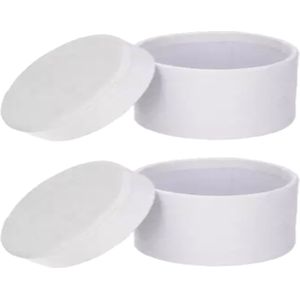 3x stuks ronde witte hobby knutselen doos/dozen van karton - 16.5 x 6 cm - Hoedendoos/cadeauverpakking