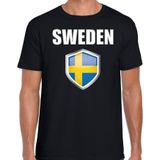 Zweden landen t-shirt zwart heren - Zweedse landen shirt / kleding - EK / WK / Olympische spelen Sweden outfit