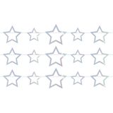 3x Vlaggenlijnen sterren feest slingers holografisch 4 meter - Oud en nieuw/glitter party decoratie