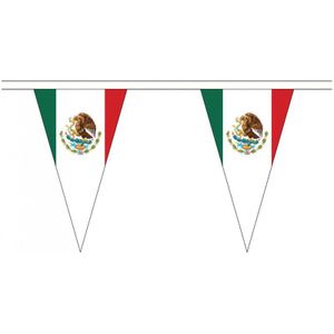 Mexico landen punt vlaggetjes 5 meter - slinger / vlaggenlijn - landen vleggen versiering/feestartikelen