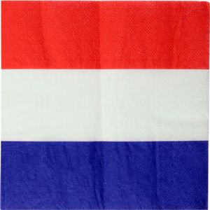 60x Nederland thema servetten 33 x 33 cm - Holland - Landen thema tafeldecoratie versieringen - Papieren servetjes