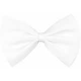 4x stuks wit verkleed vlinderstrikjes 11 cm voor dames/heren - Carnaval/feest/verkleedaccessoires voor volwassenen