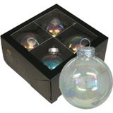 Othmar Decorations kerstballen 8x - transparant parelmoer -glas -10 cm