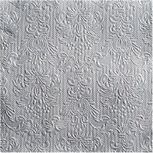 30x stuks luxe servetten barok patroon zilver 3-laags - zilveren tafel versiering feestartikelen
