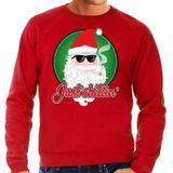 Foute Kersttrui / sweater - Just chillin - rood voor heren - kerstkleding / kerst outfit