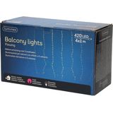 Kerstverlichting lichtsnoer voor aan het balkon 420 leds 400 cm - Balkon verlichting