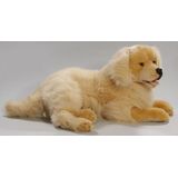 Grote liggende pluche knuffel golden retriever 60 cm