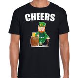 St. Patricks day t-shirt zwart voor heren - Cheers - Ierse feest kleding / outfit / kostuum