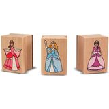 Houten speelgoed stempelset prinsessen - Creatief speelgoed - Knutselspullen voor kinderen