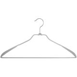 Set van 6x stuks kunststof kledinghangers grijs 43 x 23 cm - Kledingkast hangers/kleerhangers voor jassen