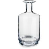 Set van 2x stuks bloemenvazen flesvorm van glas 17 x 28 cm - Glazen transparante vazen