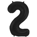 Folat folie ballonnen - Leeftijd cijfer 12 - zwart - 86 cm - en 2x slingers