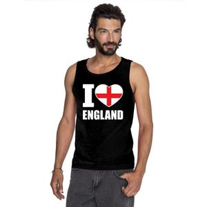 Zwart I love Engeland supporter singlet shirt/ tanktop heren - Engels shirt heren