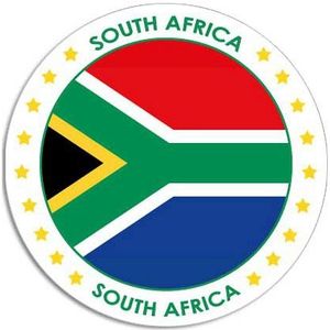 20x Zuid-Afrika sticker rond 14,8 cm - Zuid Afrikaanse vlag - Landen thema decoratie feestartikelen/versieringen