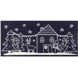 3x stuks velletjes kerst glitter raamstickers  49 cm - Raamversiering/raamdecoratie stickers kerstversiering
