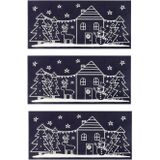 3x stuks velletjes kerst glitter raamstickers  49 cm - Raamversiering/raamdecoratie stickers kerstversiering
