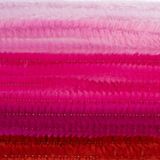 Chenilledraad - 30x - roze tinten - 8 mm x 50 cm - hobby/knutsel materialen