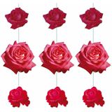 Hang decoratie rozen - 2x stuks - Hangende feest versiering