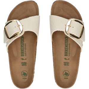 Birkenstock Madrid Big Buckle Women Canvas Eggshell Narrow