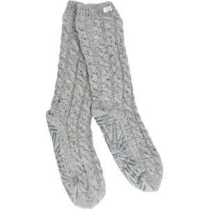 Elowyn Cable Knit Fleece Charcoal Heather Confetti