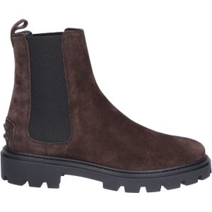 Tods Chelsea Boot In Suede Brown